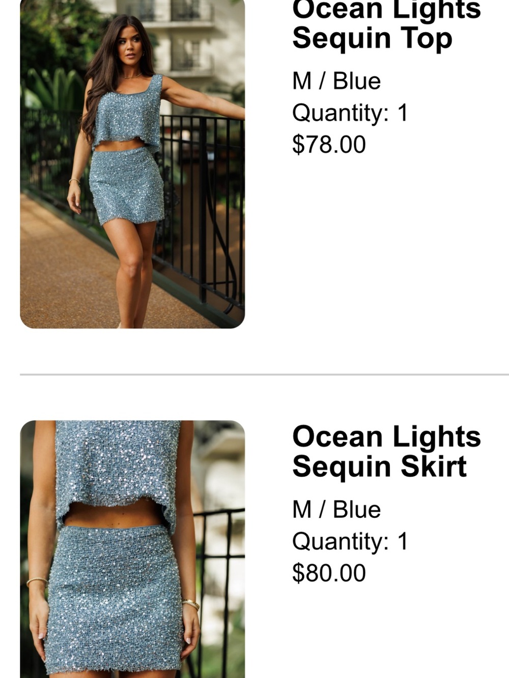Lane201 Blue Sparkle Two-Piece Set